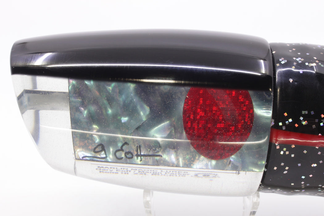 Marlin Magic Blue-Purple Abalone Black Back XXL Ruckus Teaser 18" 20oz Skirted Black