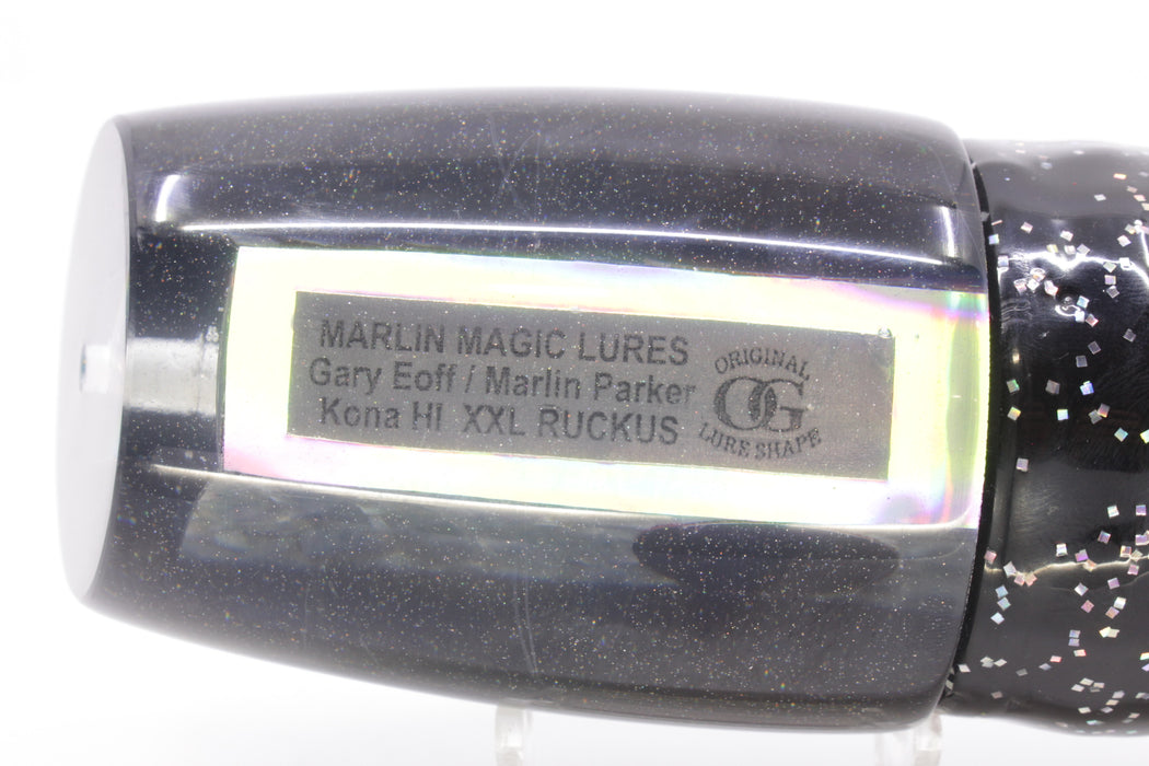Marlin Magic Blue-Purple Abalone Black Back XXL Ruckus Teaser 18" 20oz Skirted Black