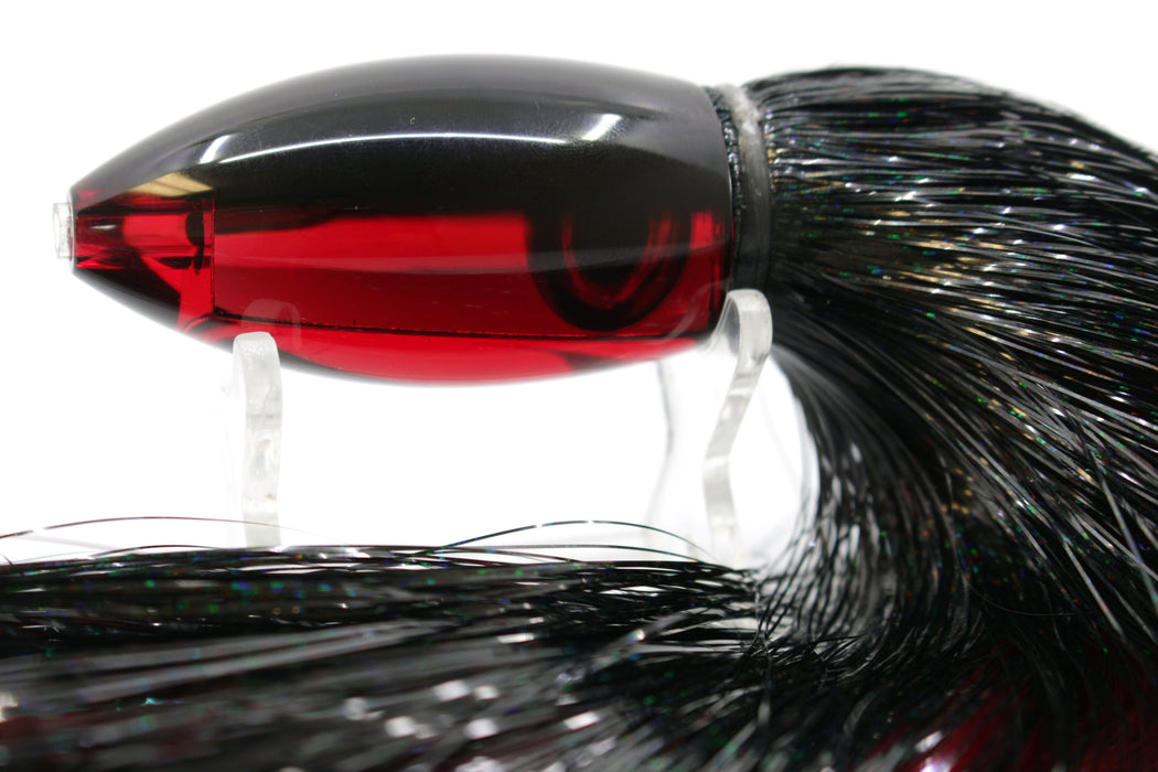 Moyes Lures Red Mirrored Black Back Small Ono Bullet 7" 3.8oz Strobez Black-Red