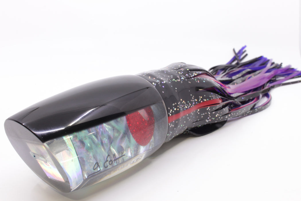 Marlin Magic Blue-Purple Abalone Black Back XXL Ruckus Teaser 18" 20oz Skirted Black
