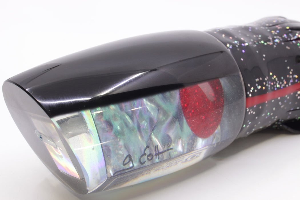 Marlin Magic Blue-Purple Abalone Black Back XXL Ruckus Teaser 18" 20oz Skirted Black