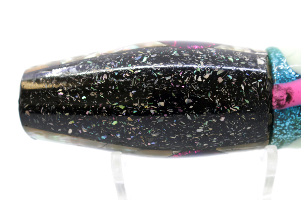 Raden Lures Abalone Black S&P 2-Hole Raden 10" 7.3oz Skirted Blue-Black Splatters-Pink