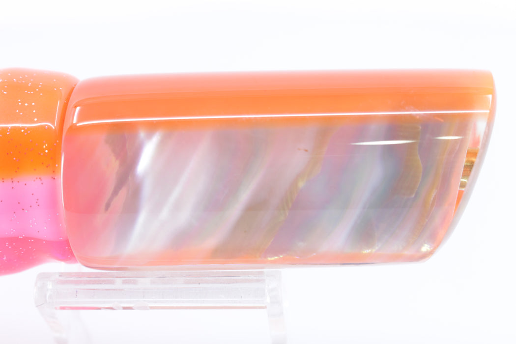 Crampton Baits Real White Ripple Shell Orange Back Tube 12" 8oz Skirted Orange-Pink