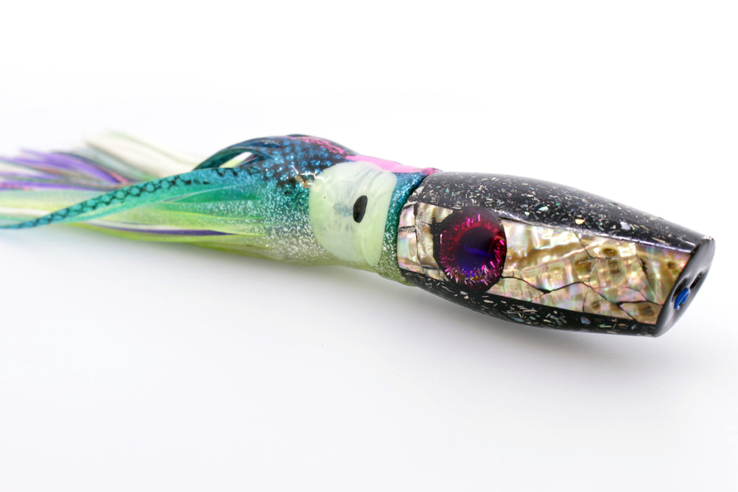 Raden Lures Abalone Black S&P 2-Hole Raden 10" 7.3oz Skirted Blue-Black Splatters-Pink