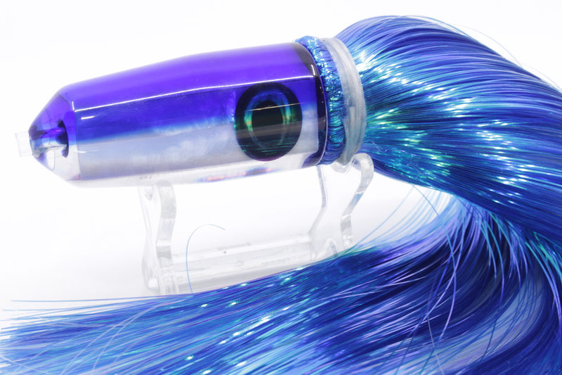 Moyes Lures White MOP Blue Back Small Sicario Bullet 8" 5.5oz Strobez Blue/White