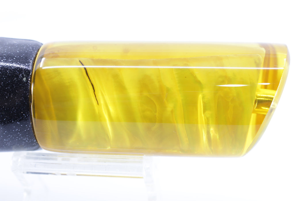 Crampton Baits Yellow Resin Real Ripple Shell MOP Tube 12" 6.5oz Vinyl Black