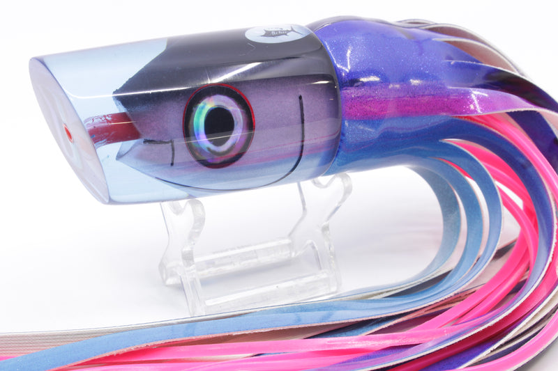Aloha Lures Ice Blue Black Back "Scared $#!Tless" Baby Smash Bait 12" 9.5oz Fire Tailz Vinyl
