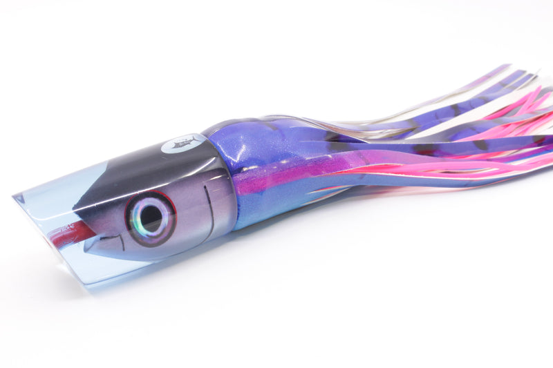 Aloha Lures Ice Blue Black Back "Scared $#!Tless" Baby Smash Bait 12" 9.5oz Fire Tailz Vinyl