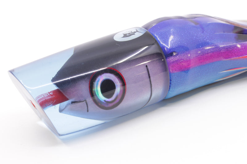 Aloha Lures Ice Blue Black Back "Scared $#!Tless" Baby Smash Bait 12" 9.5oz Fire Tailz Vinyl