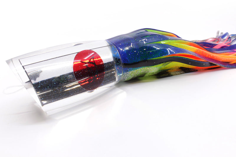 Bonze Lures Clear Mirrored Red Eyes Anaconda 16" 22oz Skirted Blue-Holo & Black Bars