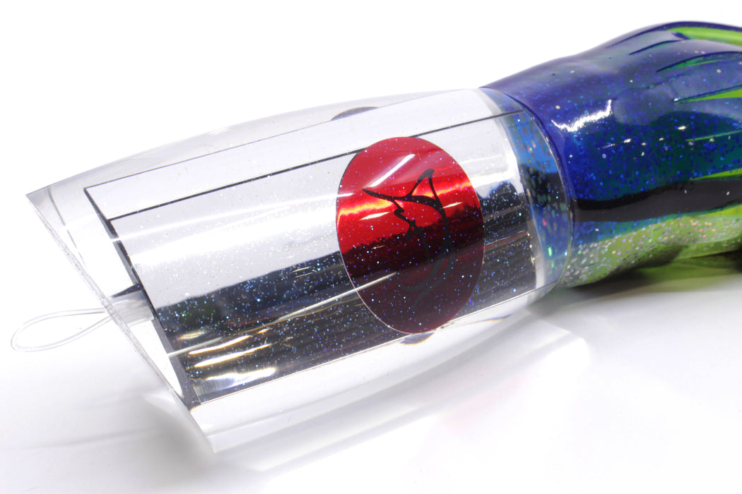 Bonze Lures Clear Mirrored Red Eyes Anaconda 16" 22oz Skirted Blue-Holo & Black Bars