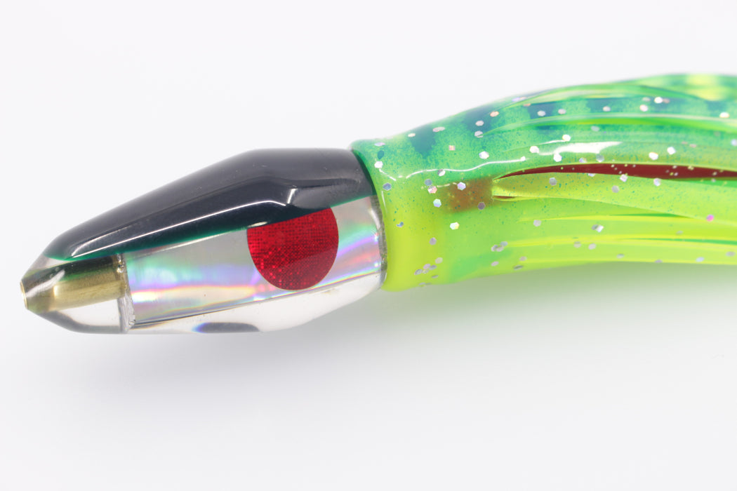Koya Lures Rainbow Green Back Koya Bullet 5.5" 2.5oz Skirted Green-Chartreuse