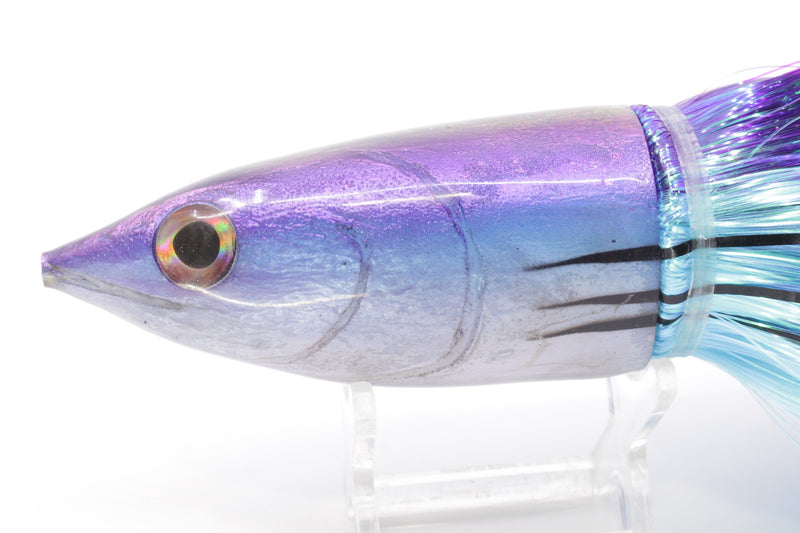 Ali'i Kai Lures Purple-Blue-White Aku STRIPES 12" 10.7oz Strobez Purple-Ice Blue