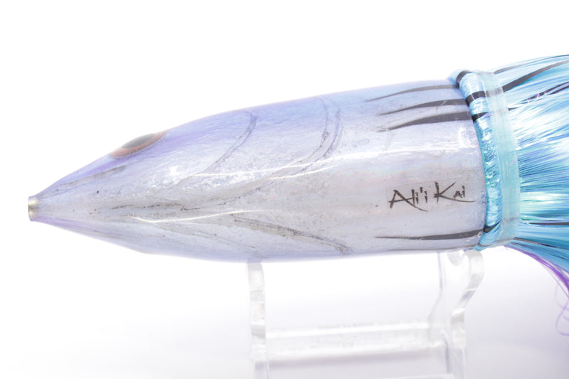 Ali'i Kai Lures Purple-Blue-White Aku STRIPES 12" 10.7oz Strobez Purple-Ice Blue