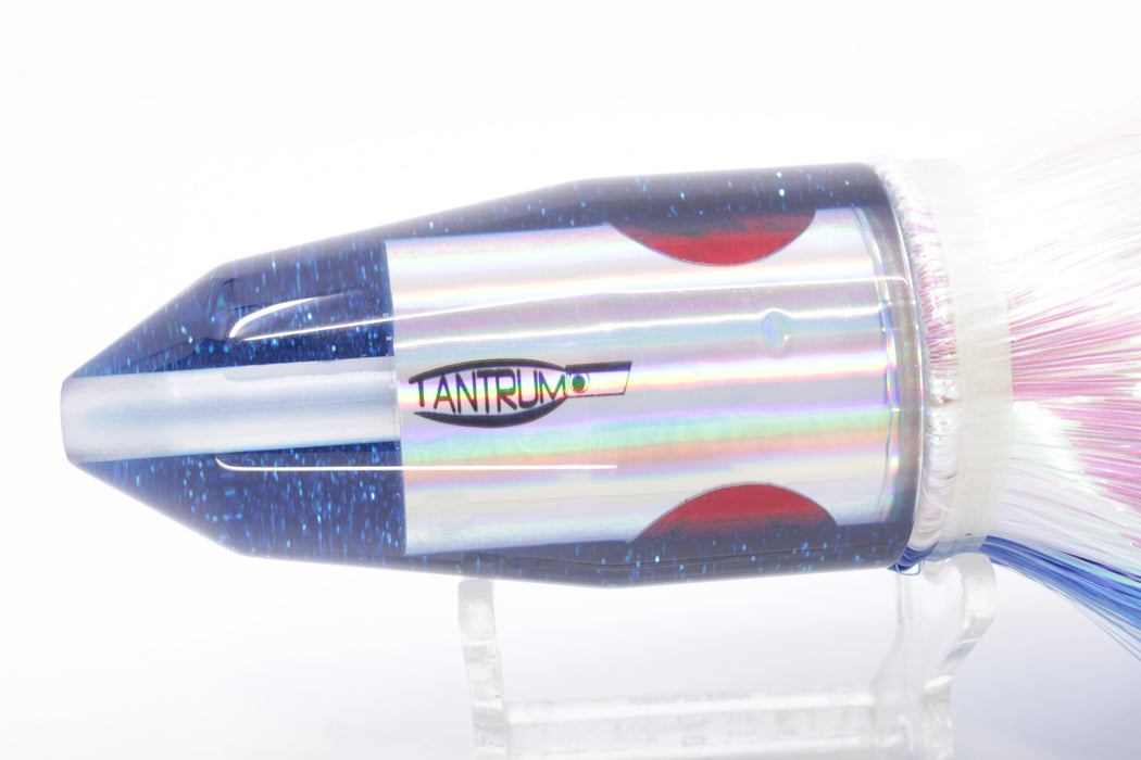 TANTRUM Lures Silver Rainbow Blue Glitter Back Large Bullet 12" 9oz Strobez Blue-White