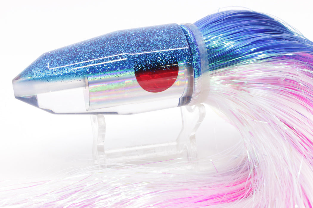 TANTRUM Lures Silver Rainbow Blue Glitter Back Large Bullet 12" 9oz Strobez Blue-White