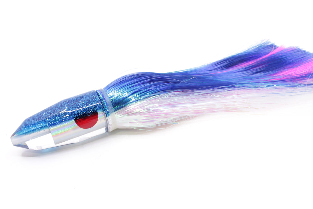 TANTRUM Lures Silver Rainbow Blue Glitter Back Large Bullet 12" 9oz Strobez Blue-White