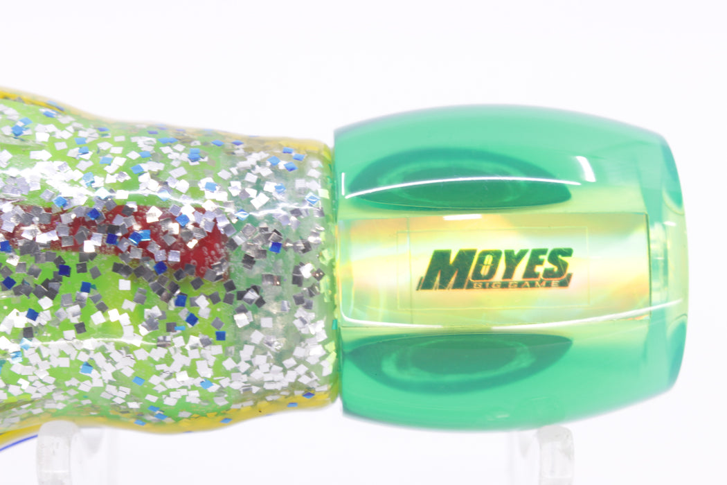 Moyes Lures Chartreuse MOP Green Back Small Secret 9" 3oz Skirted Blue-Silver