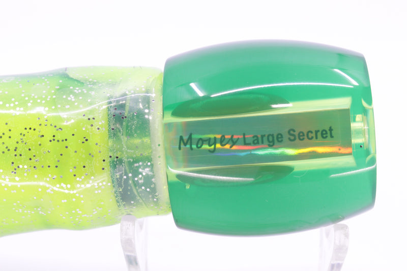 Moyes Lures Chartreuse MOP Green Back Large Secret 12" 6.5oz Skirted Green/Chartreuse