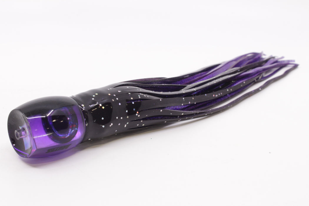 Moyes Lures Purple MOP Black Back Small Secret 9" 3oz Skirted Black/Purple
