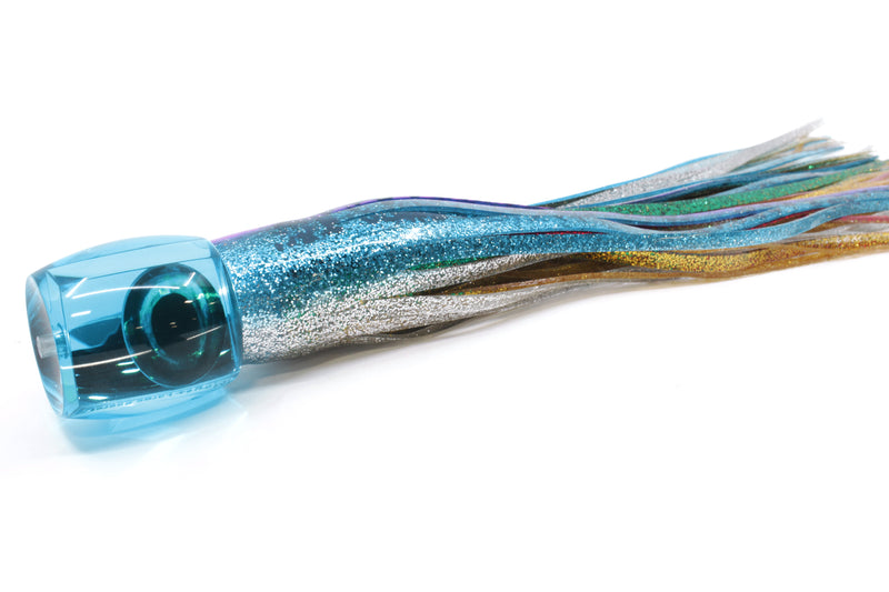 Moyes Lures Ice Blue Mirrored Large Secret 12" 6.5oz Skirted Blue-Silver/Green-Gold