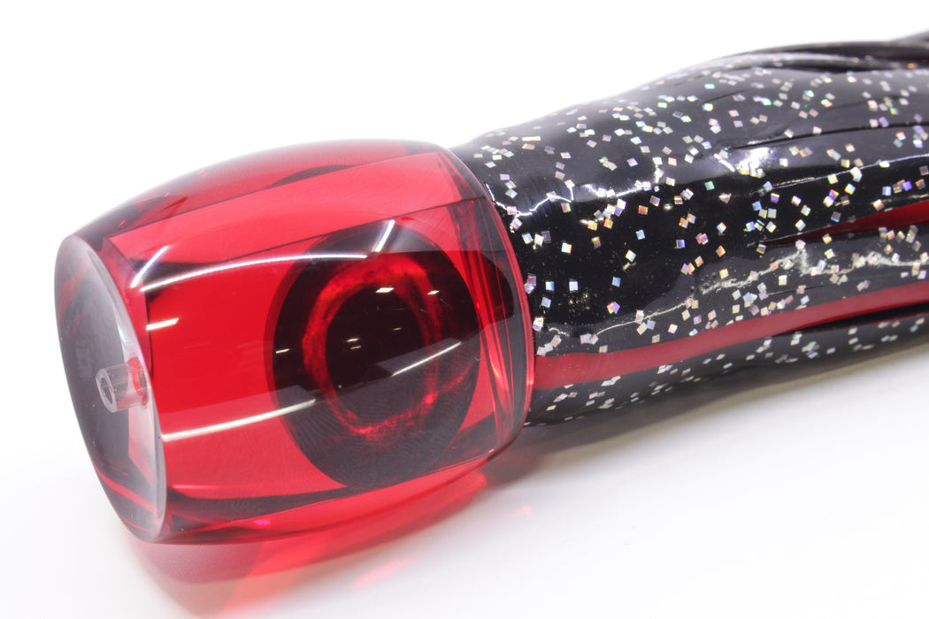 Moyes Lures Red Mirrored Large Secret 12" 6.5oz Skirted Black/Red