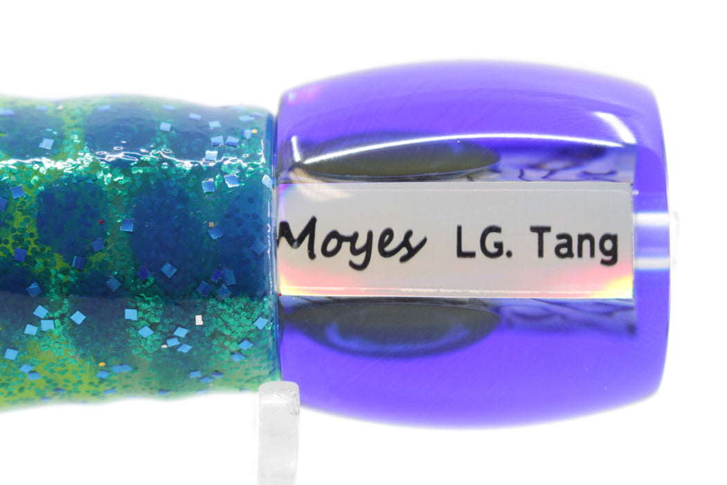 Moyes Lures Paua Shell Blue Back Large Tang 9" 3oz Skirted Black Dot-Blue Dot