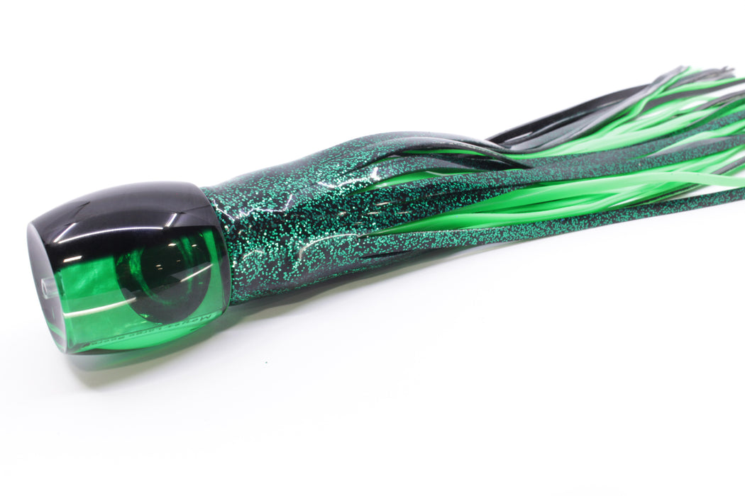 Moyes Lures Green MOP Black Back Large Secret 12" 6.5oz Skirted Black/Green