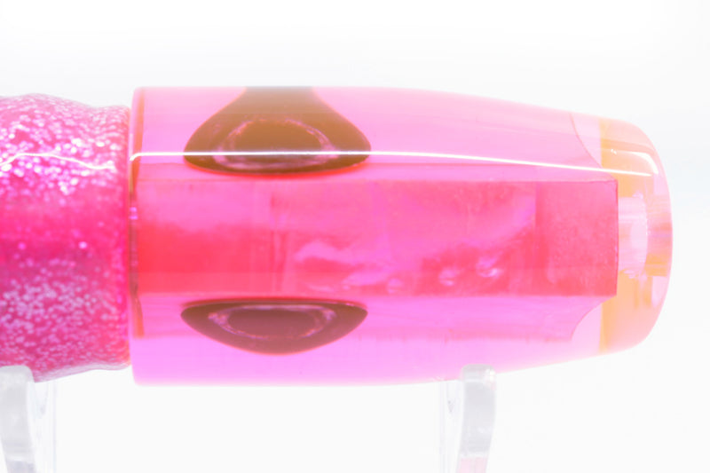 Moyes Lures Fluorescent Pink MOP Small Plunger 9" 5oz Skirted Pink-Silver