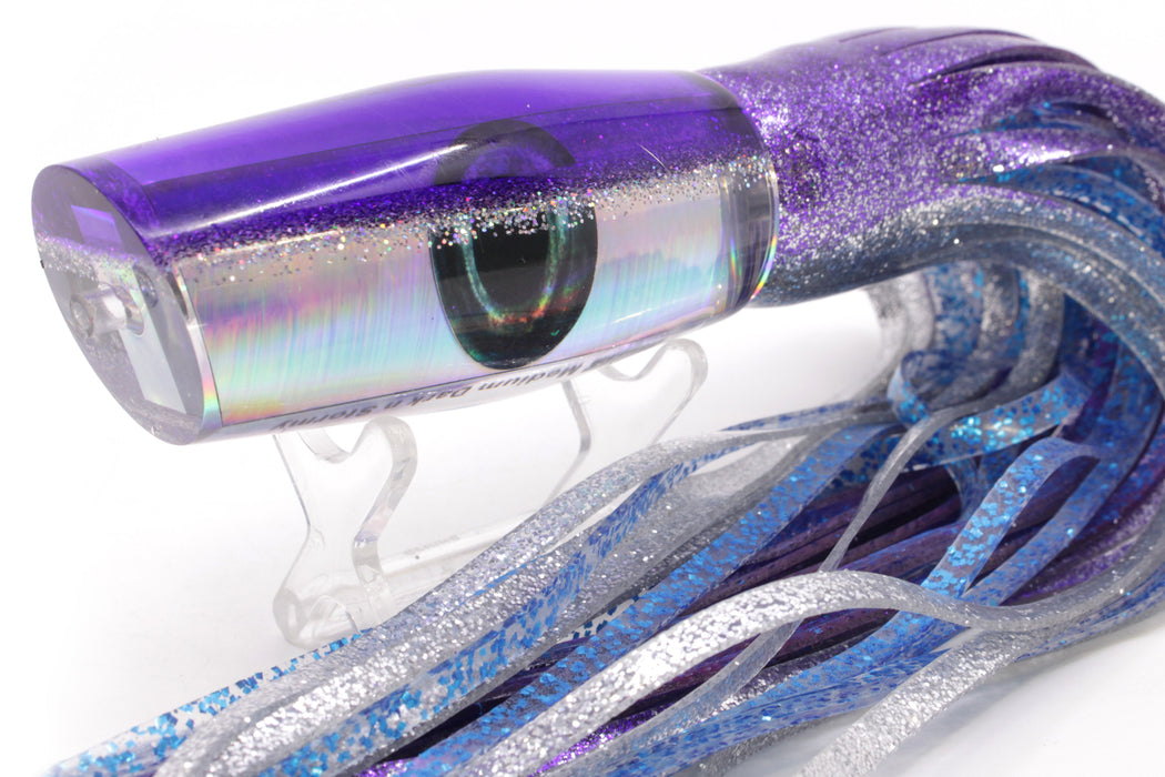 Moyes Lures Silver Rainbow Purple-Silver Back Medium Dark-N-Stormy 12" 8.5oz Skirted