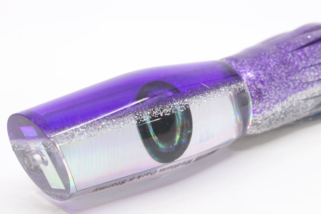 Moyes Lures Silver Rainbow Purple-Silver Back Medium Dark-N-Stormy 12" 8.5oz Skirted