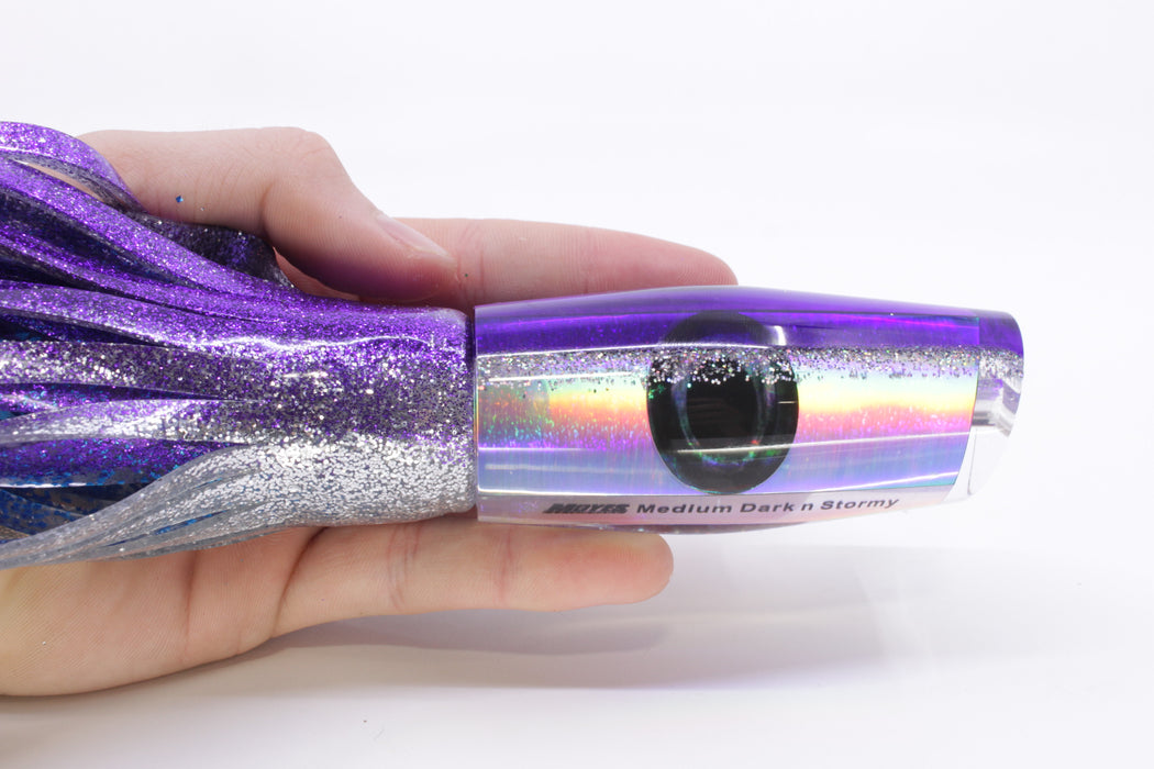 Moyes Lures Silver Rainbow Purple-Silver Back Medium Dark-N-Stormy 12" 8.5oz Skirted