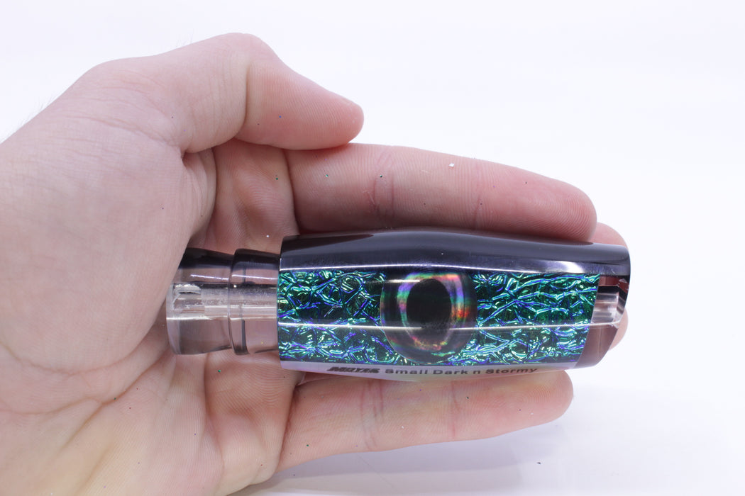 Moyes Lures Green-Blue Oil Slick Black Back Taxi Eyes Small Dark-N-Stormy 9" 2.6oz