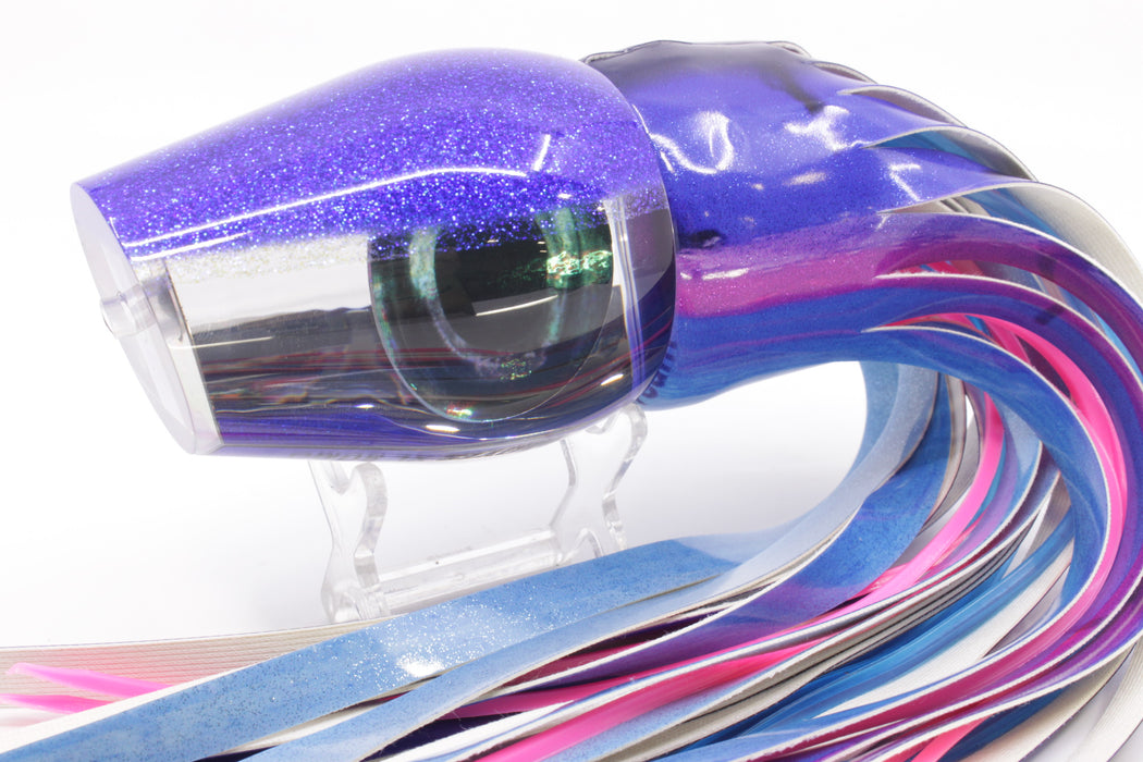 Moyes Lures Clear Mirrored Blue Back XL Sumo 16" 16.4oz Fire Tailz Vinyl Blue Dream