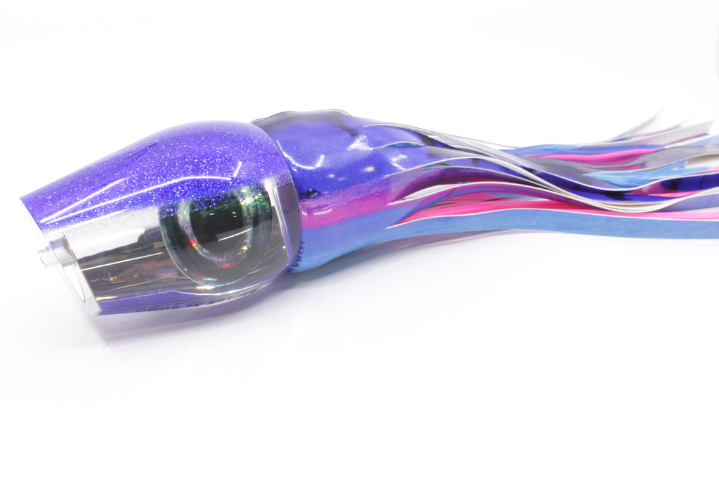 Moyes Lures Clear Mirrored Blue Back XL Sumo 16" 16.4oz Fire Tailz Vinyl Blue Dream