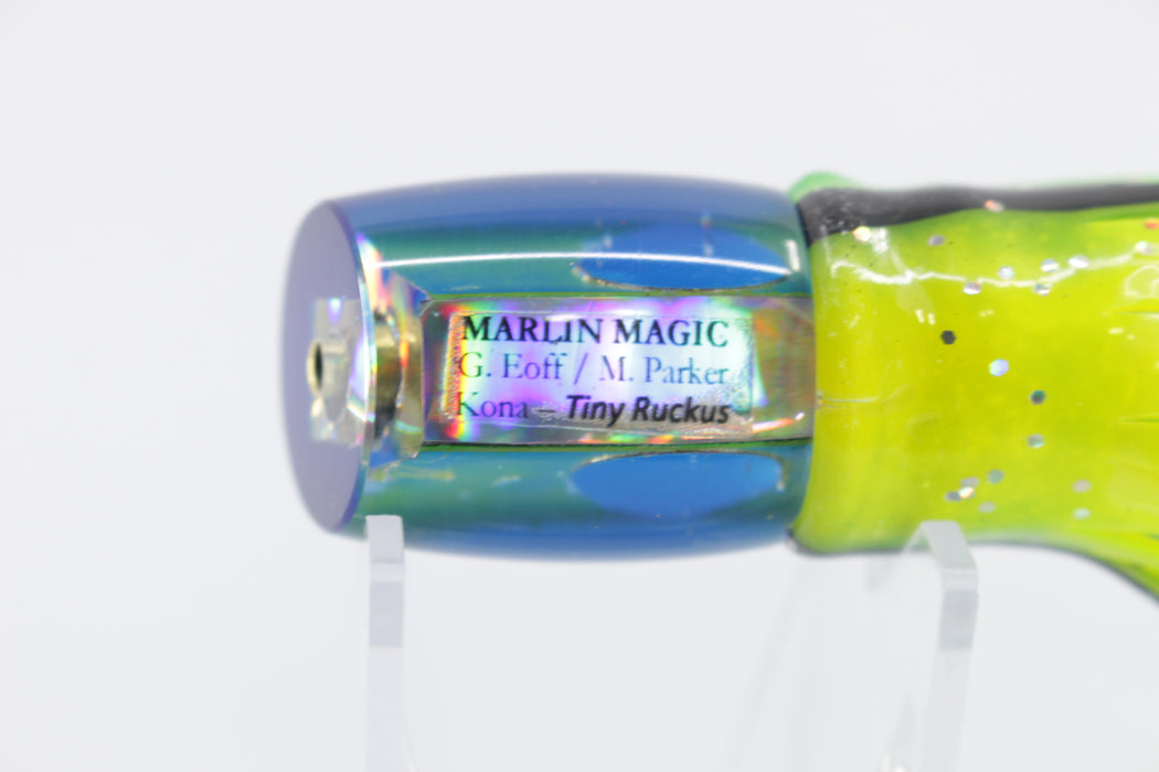 Marlin Magic Lime Green MOP Blue Back Red Eyes Tiny Ruckus 7" 3oz Skirted