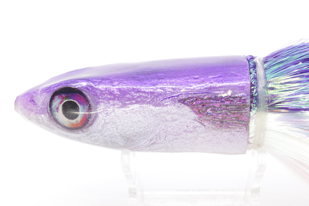 Ali'i Kai Lures Purple-Silver Malolo 12" 8.5oz Flashabou Purple-White