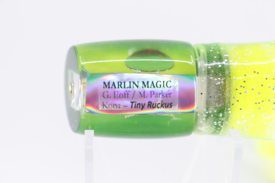 Marlin Magic Lime Green MOP Green Back Red Eyes Tiny Ruckus 7" 3oz Skirted
