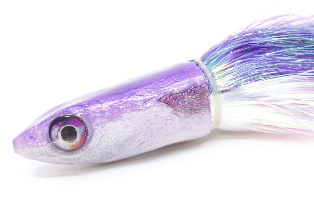 Ali'i Kai Lures Purple-Silver Malolo 12" 8.5oz Flashabou Purple-White