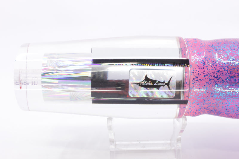 Aloha Lures Clear Mirrored Silver Rainbow Starburst Sundowner 14" 11.5oz Skirted Pink-Blue