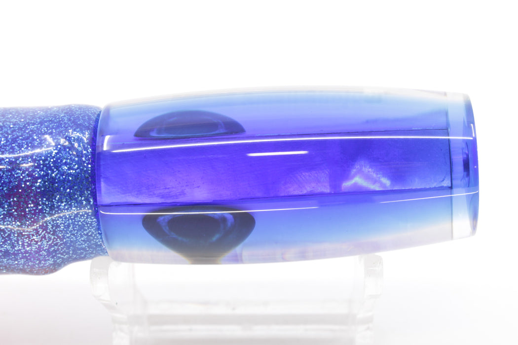 Moyes Lures White MOP Blue Back Small Shotgun 9" 4oz Skirted Blue-Silver/Pink-Orange