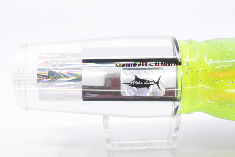 Aloha Lures Clear Mirrored Silver Rainbow Sundowner 14" 11.5oz Skirted Magic Johnson