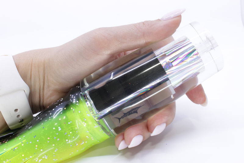Aloha Lures Clear Mirrored Silver Rainbow Sundowner 14" 11.5oz Skirted Magic Johnson