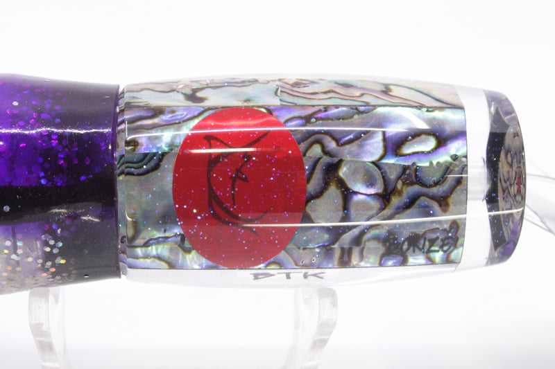 Bonze Lures Paua Shell Red Eyes BTK 10" 7oz Skirted Purple-Holo-Black Bars