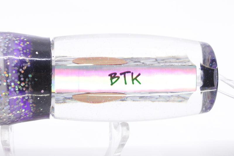 Bonze Lures Paua Shell Red Eyes BTK 10" 7oz Skirted Purple-Holo-Black Bars