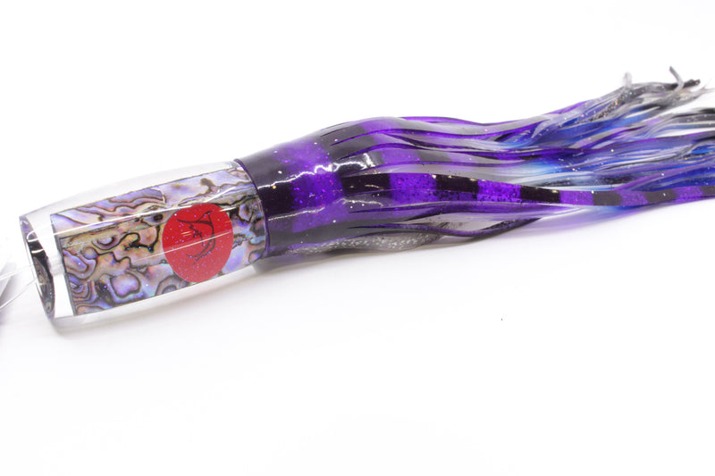 Bonze Lures Paua Shell Red Eyes BTK 10" 7oz Skirted Purple-Holo-Black Bars