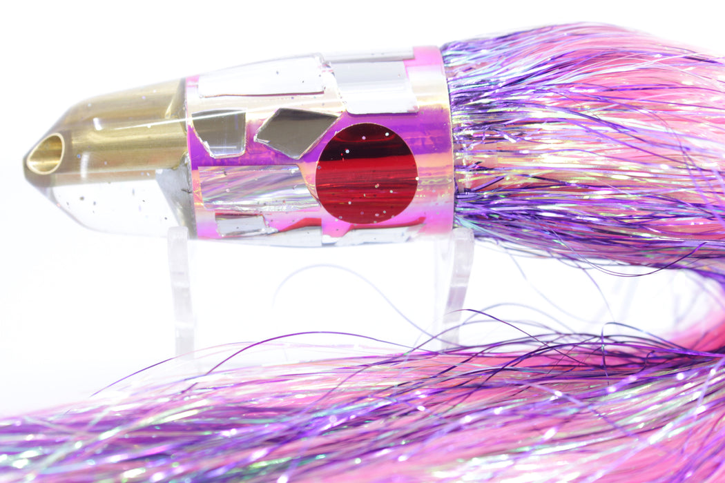 Tanigawa Lures Pink Rainbow Cracked Glass 2-Hole Bullet 9"+ 8.5oz Strobez + Mirage