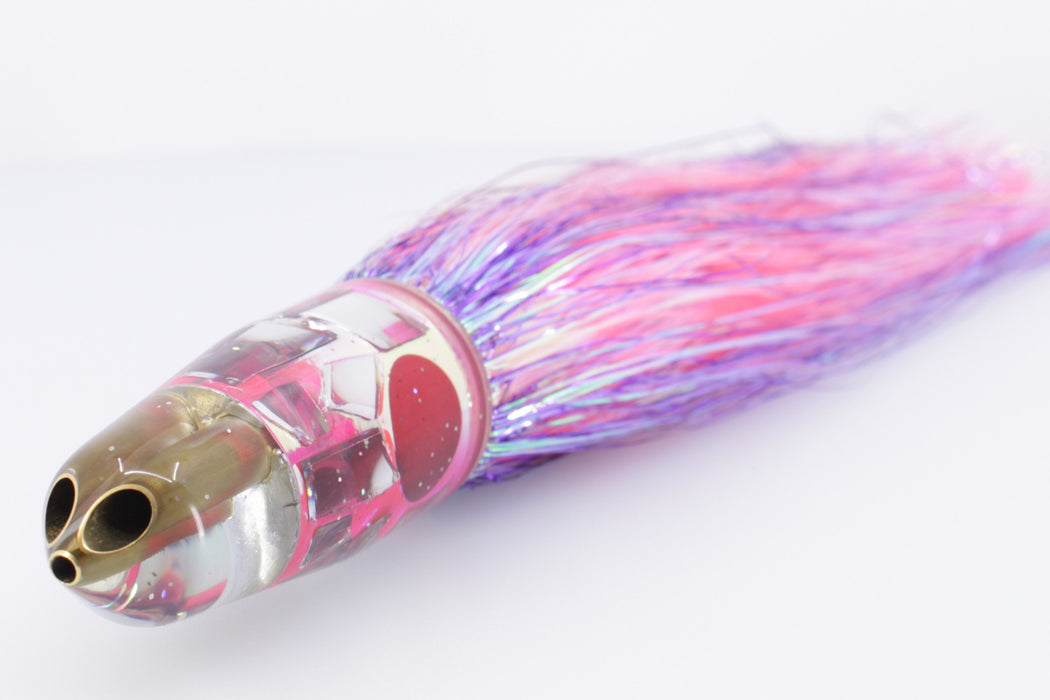 Tanigawa Lures Pink Rainbow Cracked Glass 2-Hole Bullet 9"+ 8.5oz Strobez + Mirage