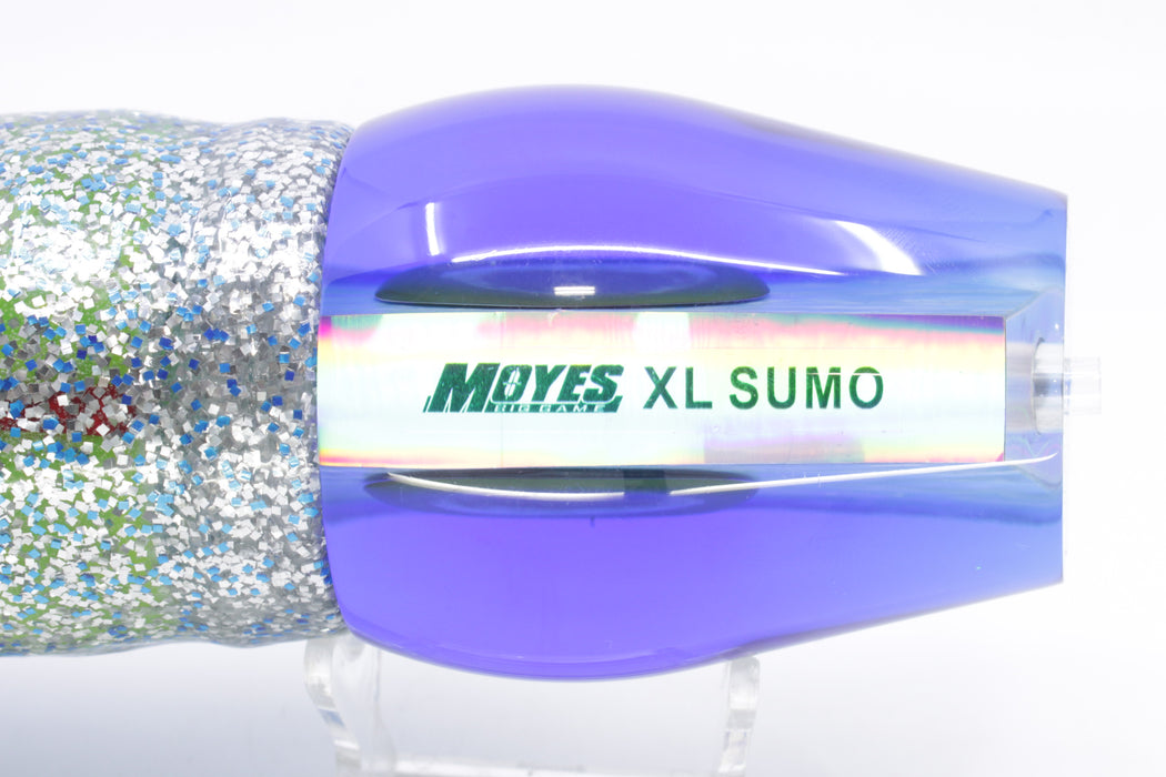 Moyes Lures Rainbow MOP Blue Back Taxi Eyes XL Sumo 16" 20.5oz Skirted Blue-Silver