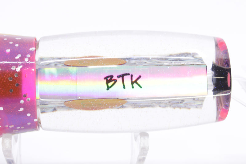 Bonze Lures Paua Shell Red Eyes BTK 10" 7oz Skirted Blue-Yellow Lines-Pink